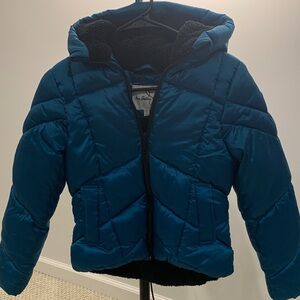 Sam Edelman Teal Puffer Jacket with Hood - Kids